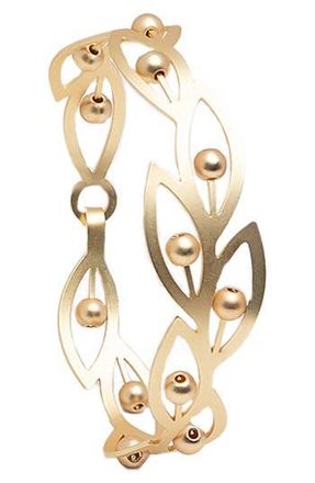 Saachi Imitation Pearl Botanical Hook Bracelet in Gold at Nordstrom Rack