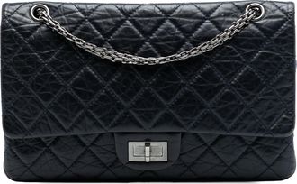 Chanel Pre-owned Womens Aged Calfskin Reissue 2.55 Double Flap 227 - Black Leather - One Size