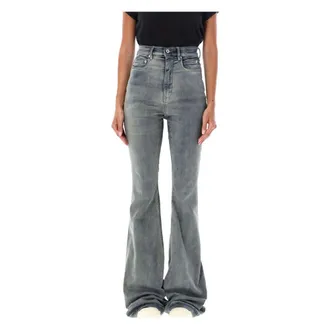 Rick Owens High-rise Flared Jeans Sky - Dames - Jeans - Grijs - Maat: W27 Katoen