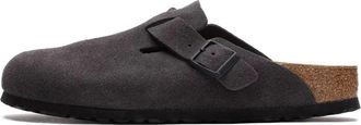 Birkenstock Sandales Velvet Grey- Regular Fit - Heren - Slip ons - Grijs - 46 EU - Su&egrave;de - Schoenen