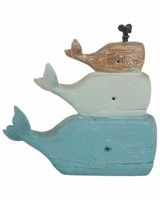 Sagebrook Home 9In Stack Of 3 Whales Figure