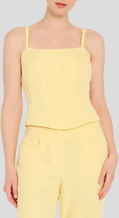 Tahari by ASL Crepe Corset Camisole in Buttercup at Nordstrom, Size 16