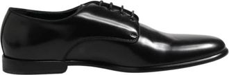 Dolce & Gabbana Zwarte Leren Derby Jurkschoenen - Heren - Nette schoenen - Zwart - 41 EU - Leer - Schoenen