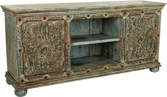 Wanderlust Deco Aparador De Madera Verde 165x45x76 Cm