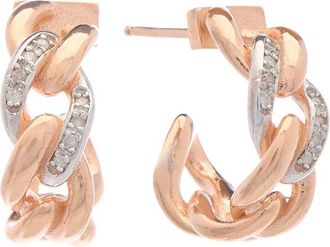 Meshmerise 18K over Silver 0.16 ct. tw. Diamond Hoops