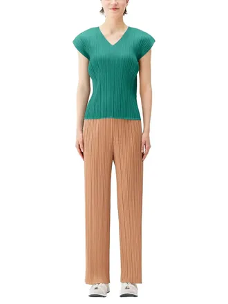 Issey Miyake Pleated Fabric Blouse - Green