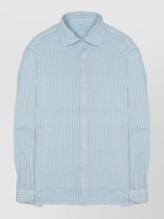 120% Lino linen shirt long sleeves striped pattern