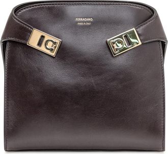 Ferragamo Dark Brown Hug Small Crossbody Bag