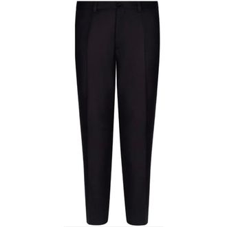 Dolce & Gabbana Slim-fit Trousers, male, Black, XL, Navy Blue Trousers with Belt Loops