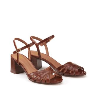 La Redoute Collections Leren sandalen met hak