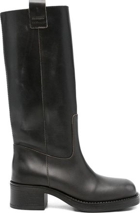 Alohas Sajan Vintage Effect Black Leather Boots