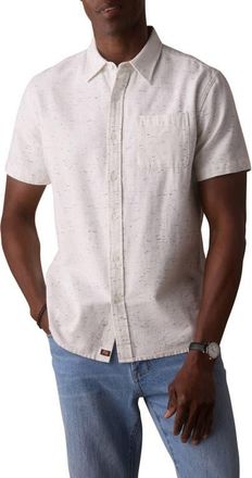 The Normal Brand Freshwater Short Sleeve Button-Up Shirt in White Neptune at Nordstrom, Size Xx-Large