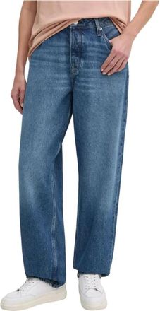 Calvin Klein Jeans High-Rise Skinny Fit Jeans met Rits- en Knoopsluiting - Dames - Regular Fit Jeans - Blauw - W25 - Katoen - Jeans