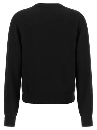 Maison Kitsun&eacute; Embroidered Baby Fox Merino Wool Sweater - Black