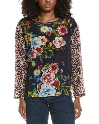 Johnny Was Leo Silk Blouse