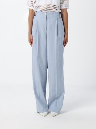 Twin-Set Striped Viscose Blend Straight Trousers