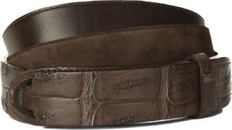 Orciani Bruin Krokodillenleren Riem - Heren - Riemen - Bruin - ONE Size - Leer - Accessoires