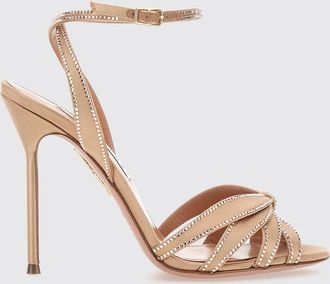 Aquazzura Soulmate Crystal-Embellished Satin High-Heel Sandals