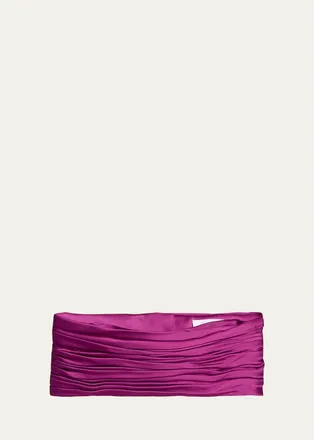 Valentino Garavani Ruched Satin Cummerbund Waistband