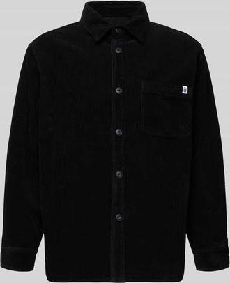 Edwin Regular Fit Freizeithemd aus Cord mit Kentkragen Modell ANDER in Black, Größe L