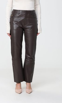 Alberta Ferretti Pantaloni tapered fit in pelle sintetica a vita media