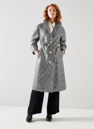 L.k. Bennett Womens Gigi Coats,Black/Cream - Size 16 UK