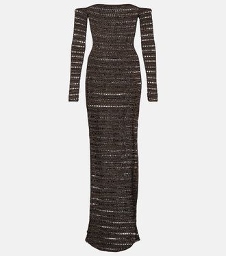 Aya Muse Abito lungo Montro in maglia semitrasparente