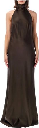 Ralph Lauren Kleedjes, Dames, Bruin, S, Satijn, Chilton Jurk