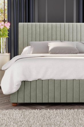 Laurence Llewelyn-Bowen Estella Ottoman Storage Bed in Plush Velvet Fabric, Custom Made in Duck Egg Blue | Size: Single