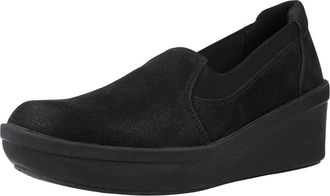 Clarks Step Rose Moon Womens Wedged Slip On Casual Smart Shoes UK 3.5 / EU 36 Black