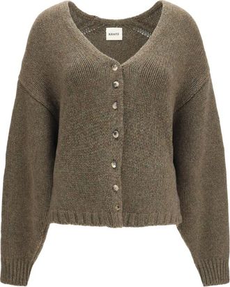 Khaite Green Knitted V Neck Sweater