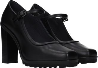 Max Mara Womens Leather Mary Jane Pump Black