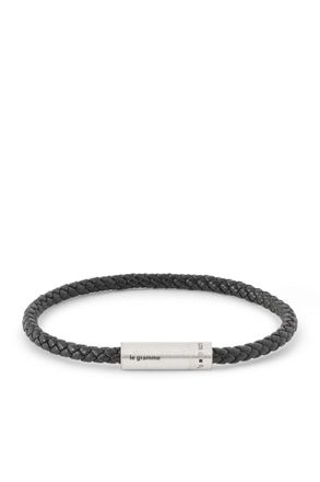 Le Gramme 7g Sterling Silver and Leather Cable Bracelet