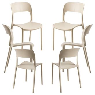Regalos Miguel Packs Sillas Jard&iacute;n - Pack 6 Sillas Inis - Beige