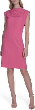Vince Camuto Floral Cutout Cap Sleeve Signature Stretch Crepe Dress in Hot Pink at Nordstrom Rack, Size 16