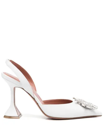 Amina Muaddi Pumps met puntige neus - Wit