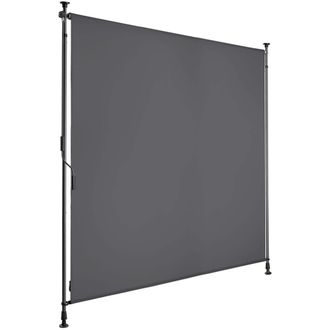 TecTake Toldo de pinza con manivela, altura ajustable, 150x310 cm, negro