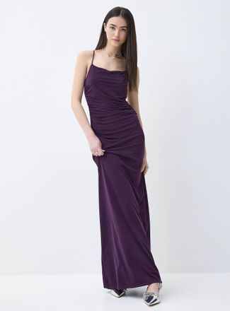 Twik Womens Gathered open back maxi dress