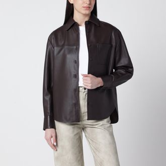 Sword 6.6.44 Brown leather shirt jacket