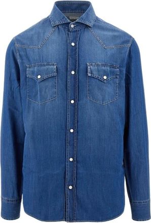 Brunello Cucinelli Camicia in denim Easy Fit - - Shirts - Uomo - Blu - M