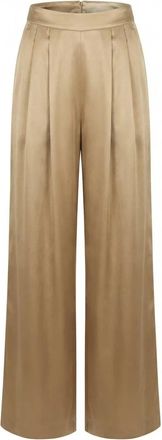 Emma & Gaia Palazzo Broeken - Dames - Wijde Broeken - Beige - M - Broeken