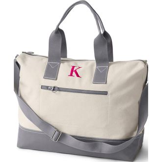 Lands End Canvas Weekender Duffle Bag in Natural/silver Graphite at Nordstrom