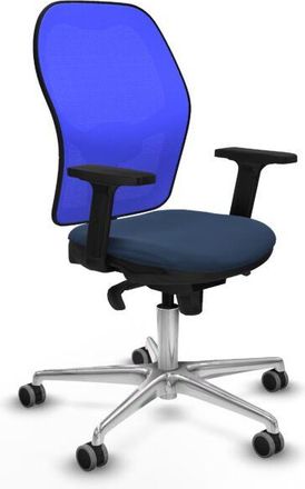 Piqueras y Crespo Piqueras Y Crespo - Jorquera Sincro Malla Azul Similpiel Azul Marino Brazos 2d Base Aluminio Ruedas 65mm Engomada