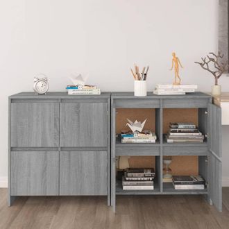 Berkfield Home Sideboards 2 pcs Grey Sonoma 70x41x75 cm Engineered Wood | Size: 70 x 41 x 75 cm