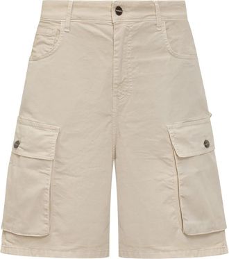 Barrow Cargo Pocket Shorts met knoopsluiting - Heren - Korte Broeken - Wit - W31 - Korte Broeken