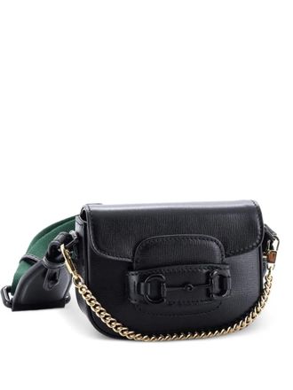 Gucci Horsebit 1955 Flap Wallet with Strap Leather crossbody bag - Black