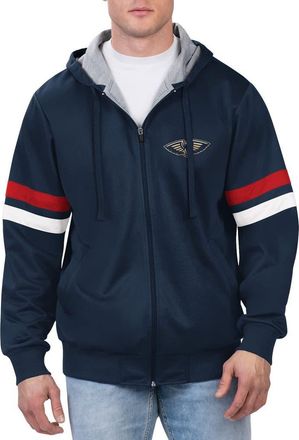 G-III Sports by Carl Banks Mens G-III Sports by Carl Banks Navy New Orleans Pelicans Contender Full-Zip Hoodie Jacket at Nordstrom, Size X-Large