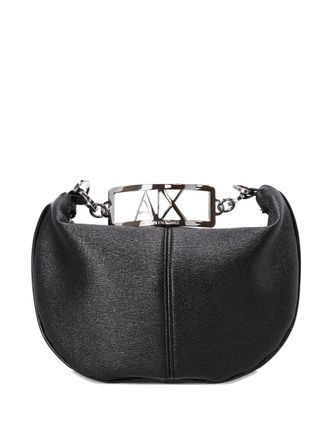 A|X Armani Exchange Clutch met logoplakkaat en ketting - Zwart