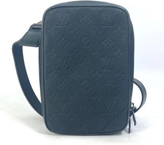 Louis Vuitton Tweedehands leren Louis Vuitton tassen - Heren - Vintage Schoudertas - Blauw - ONE Size - Leer - Vintage