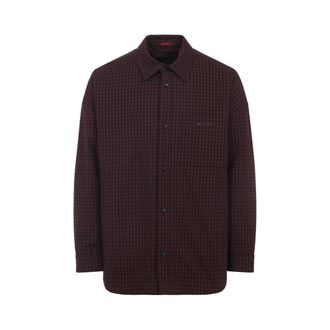 Gucci Purple Black Checked Logo Shirt Jacket
